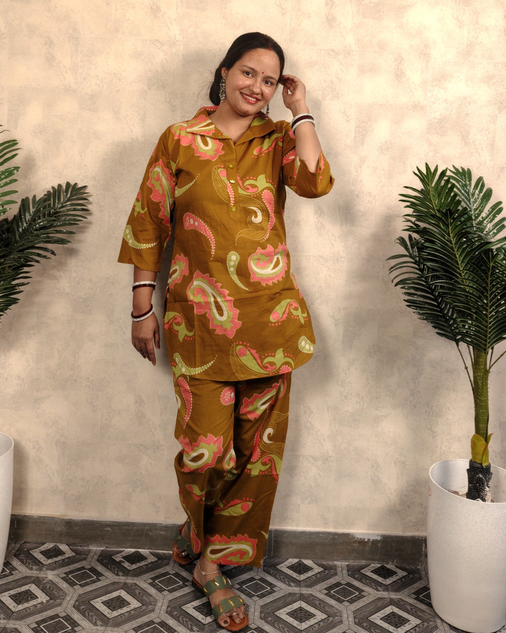 Mustard Paisley Print Co-ord Set