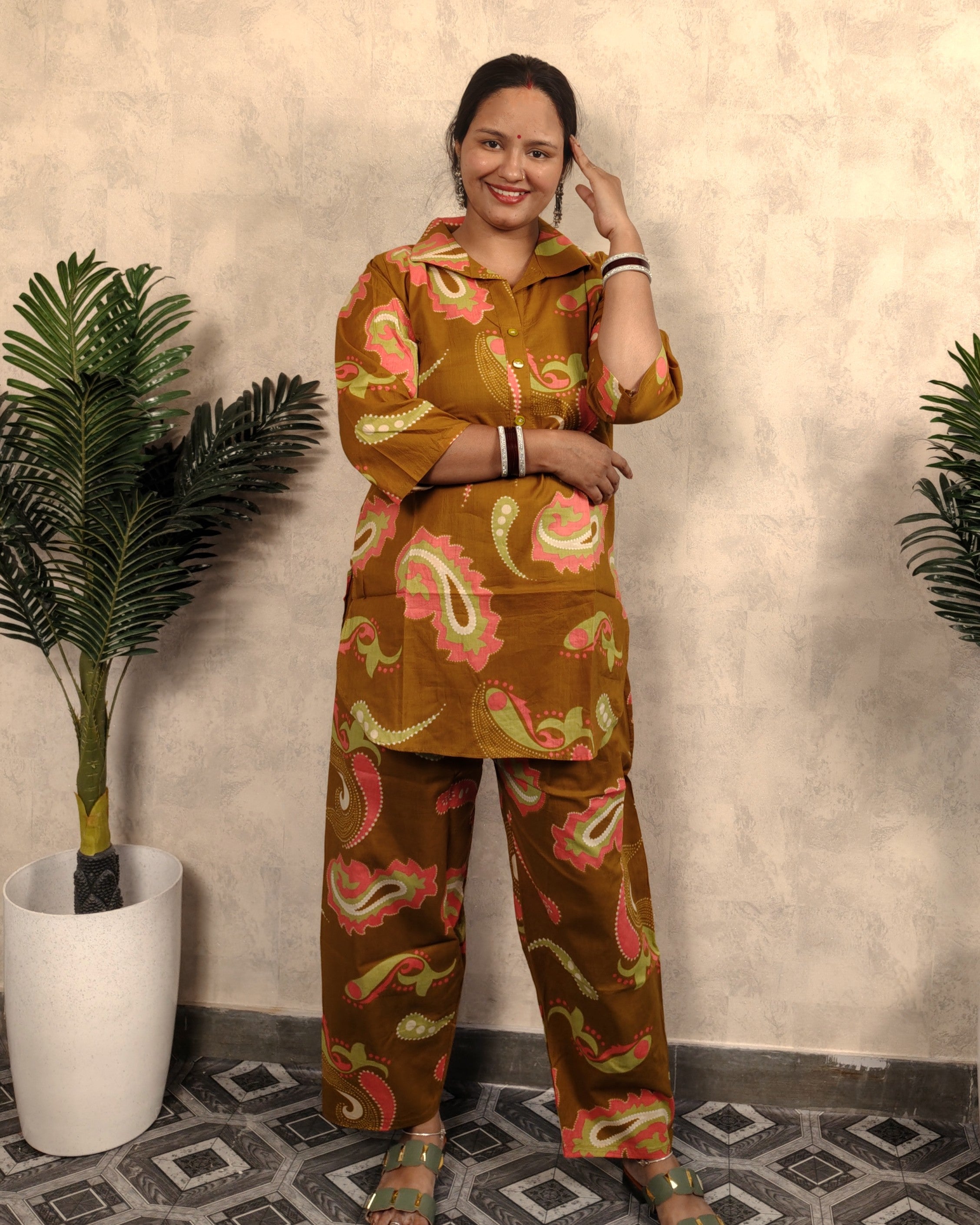 Mustard Paisley Print Co-ord Set