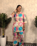 Cream & Pink Circle Print Co-ord Set