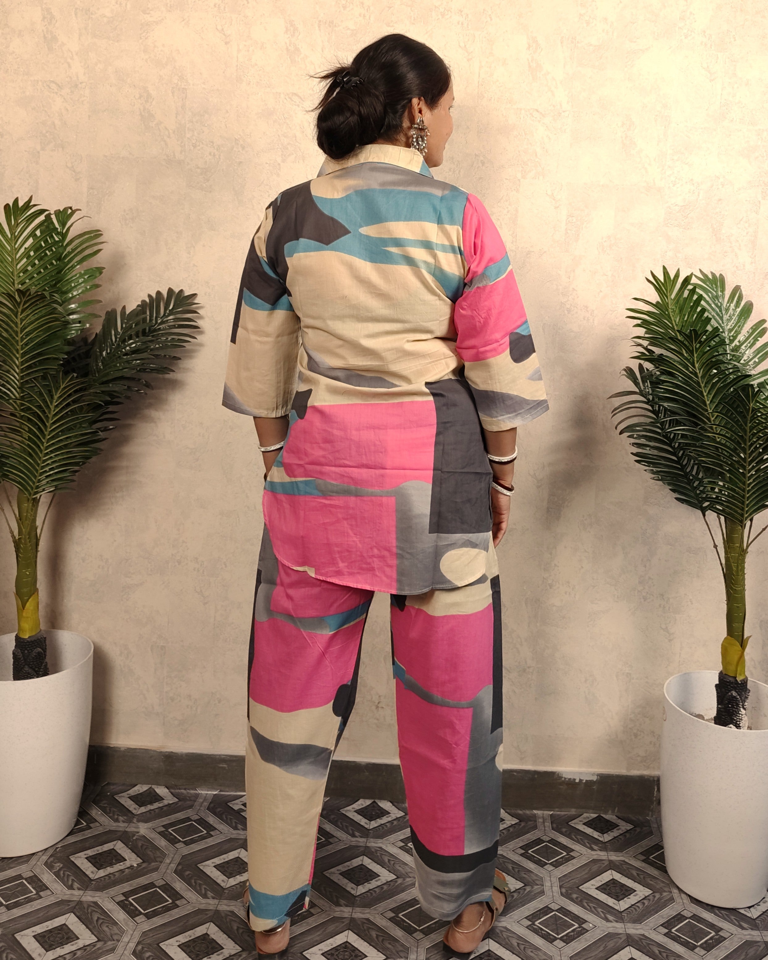 Abstract Art Print Cotton Co-ord Set