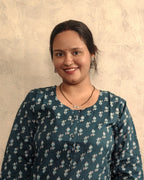 Teal Blue Booti Block Print Cotton Kurti